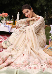 KAHF - 3PC Luxury Lawn Embroidered Suit - SNW-1102