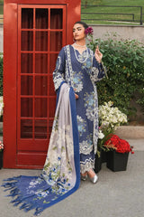 ELAF Embroidered Lawn 3pc with Printed Chiffon Dupatta- SNW - 5101