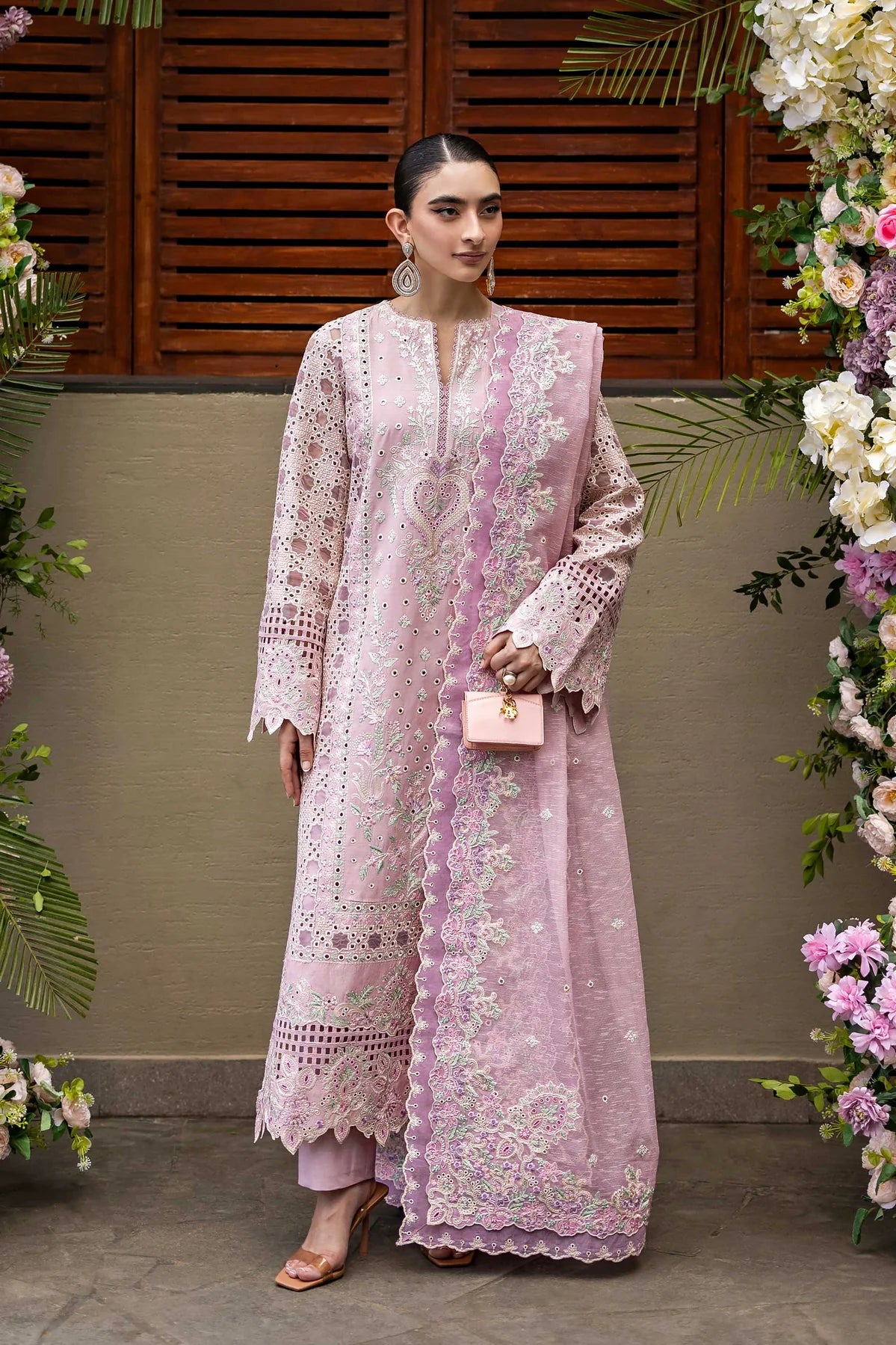 Akbar Aslam - Unstitched  3PC Luxury Lawn Embroidered Suit - SNW-1181