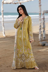 Qalamkar - Unstitched  3PC Luxury Lawn Embroidered Suit - SNW-1164