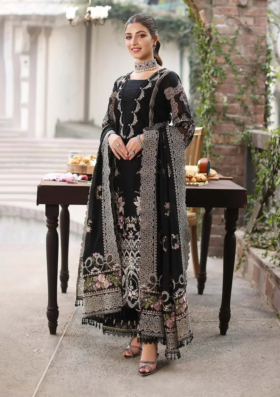 KAHF- Unstitched  3PC Luxury Dhanak Embroidered Suit - SNW-7121