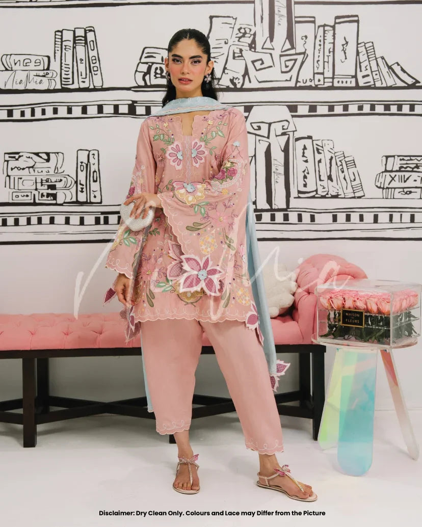 Niamia - Unstitched 3PC Luxury Viscose Embroidered Suit - SNW-7119