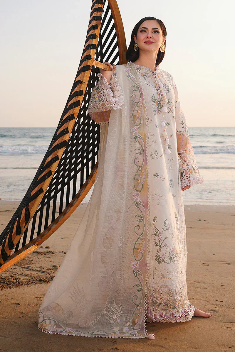 Qalamkar - Unstitched 3PC Luxury Lawn Embroidered Suit - SNW-1129