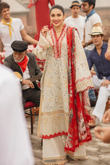 MUSHQ - Unstitched 3PC Lawn Embroidered Suit - SNW-5114