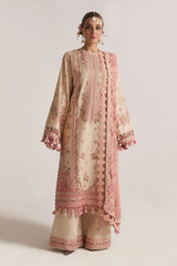 Hussain Rehar - Unstitched 3PC Luxury Lawn Embroidered Suit - SNW-1168