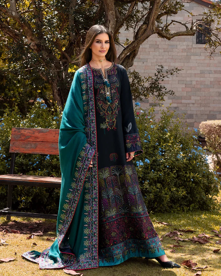 Mushq - Unstitched  3PC Luxury Dhanak Embroidered Suit - SNW-7122