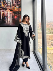 Mirana - Unstitched 3PC Luxury Lawn Embroidered Suit - SNW - 5121