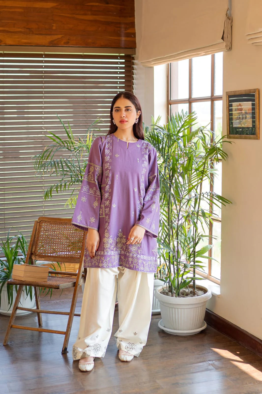 URGE- 2PC Unstitched  Embroidered Lawn - SNW-6105
