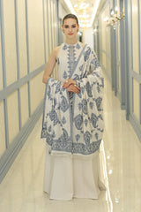 Bareeze- 3PC Unstitched Luxury Dhanak Embroidered Suit - SNW-1801