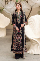Qalamkar - 3PC Luxury Lawn Embroidered Suit - SNW-1118