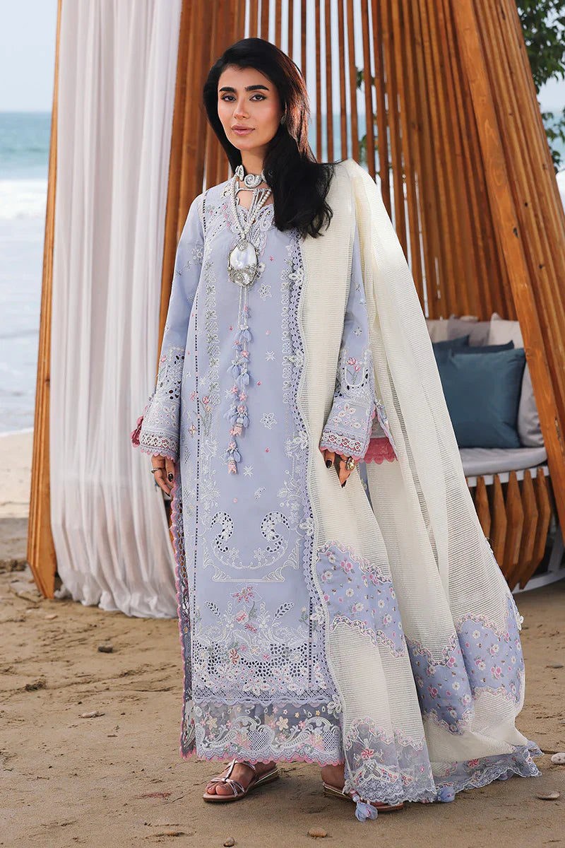 Qalamkar - Unstitched 3PC Luxury Lawn Embroidered Suit - SNW-1128