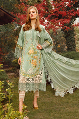 MARIA.B - 3PC Unstitched Luxury Dhanak Embroidered Suit - SNW-7136