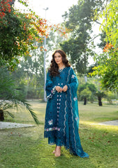 Elaf - 3PC Luxury Dhanak Embroidered Suit - SNW-7125