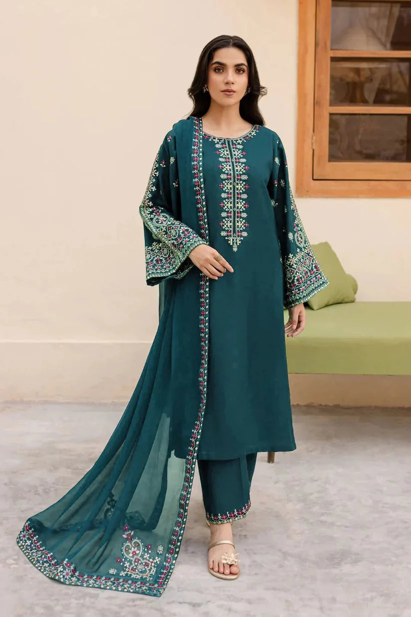 BATIK - Unstitched 3PC Lawn Embroidered Suit - SNW-5103