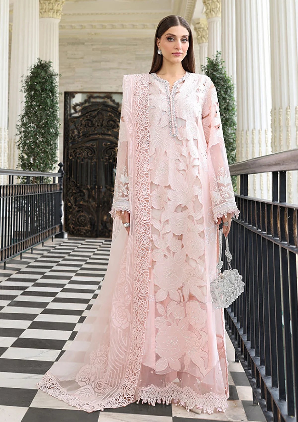 MARIA.B - 3PC Unstitched  Luxury Lawn Embroidered Suit - SNW-1195