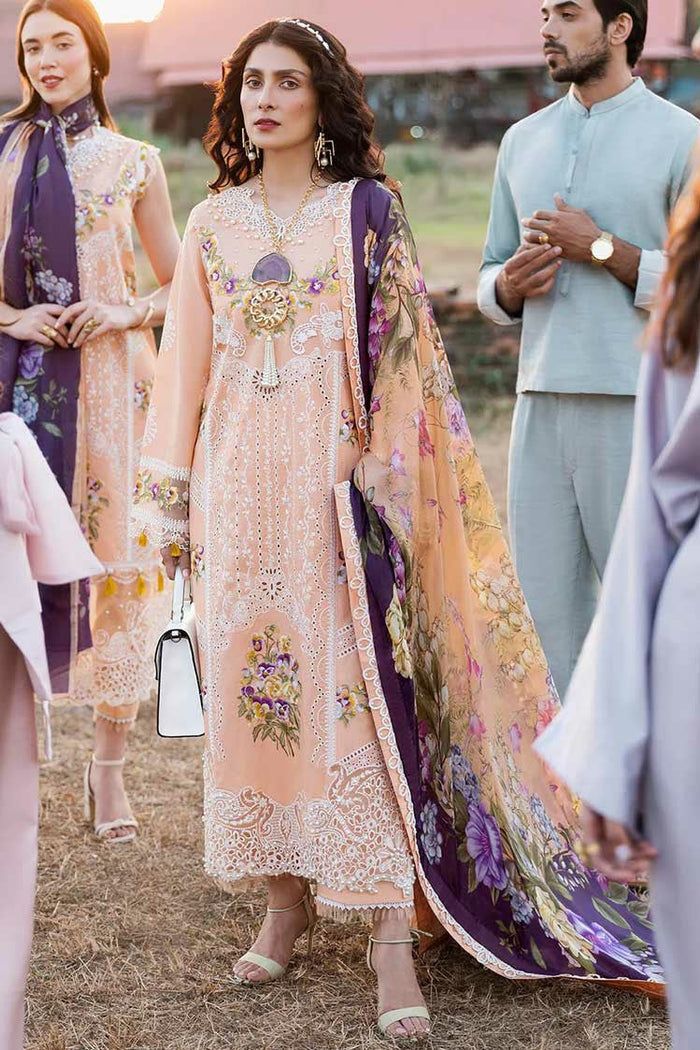 MUSHQ - Unstitched 3PC Lawn Embroidered Suit - SNW-5112
