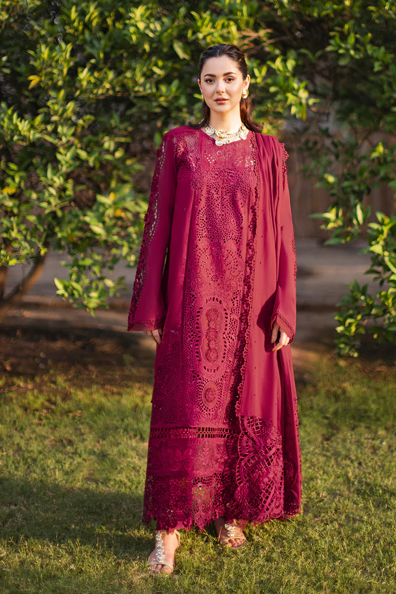 MANARA - Unstitched 3PC Luxury Lawn Embroidered Suit - SNW-1167