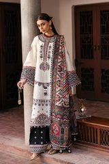 Jazmin - Unstitched 3PC Luxury Lawn Embroidered Suit - SNW - 1126