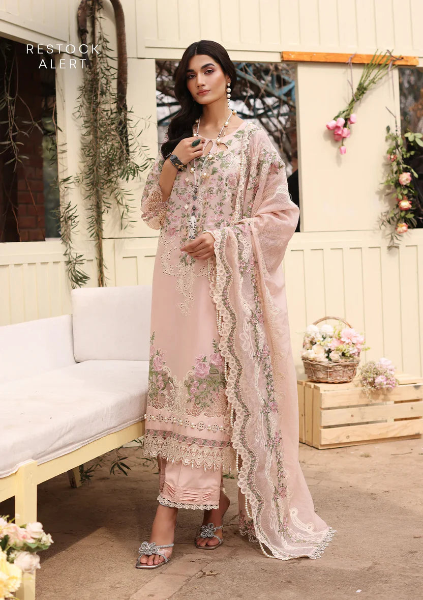 KAHF - 3PC Unstitched Luxury Lawn Embroidered Suit - SNW-1193