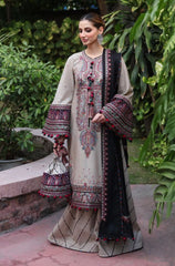 Jazmin - Unstitched 3PC Luxury Lawn Embroidered Suit - SNW - 1183