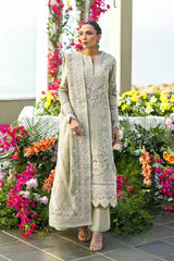 Akbar Aslam - Unstitched  3PC Luxury Dhanak Embroidered Suit - SNW-7123
