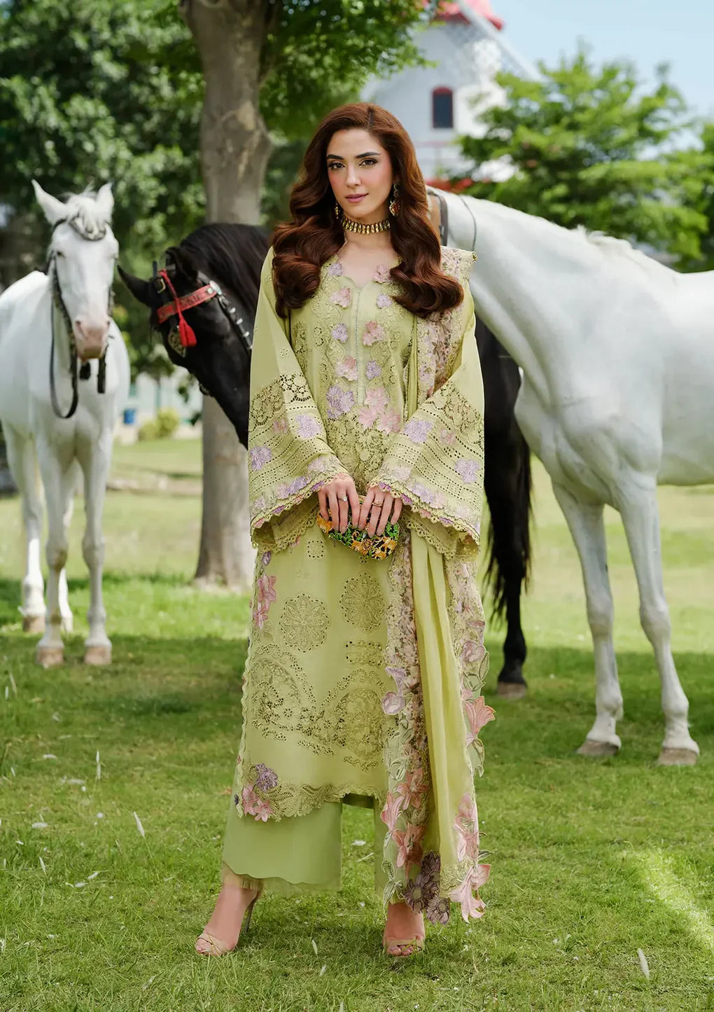 ELAF - Unstitched 3PC Luxury Lawn Embroidered Suit - SNW-1134