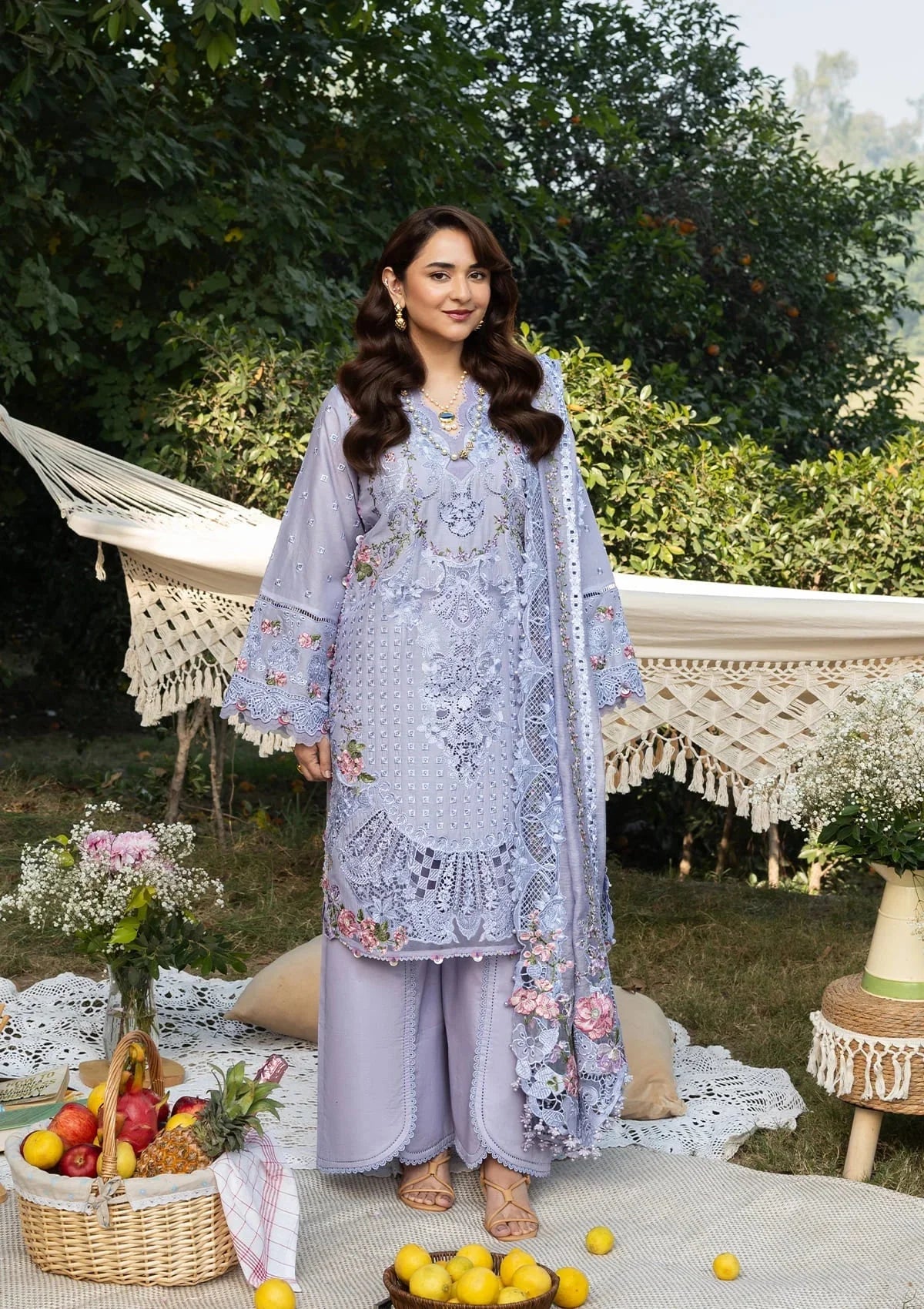 ELAF - Unstitched 3PC Luxury Lawn Embroidered Suit - SNW-1169