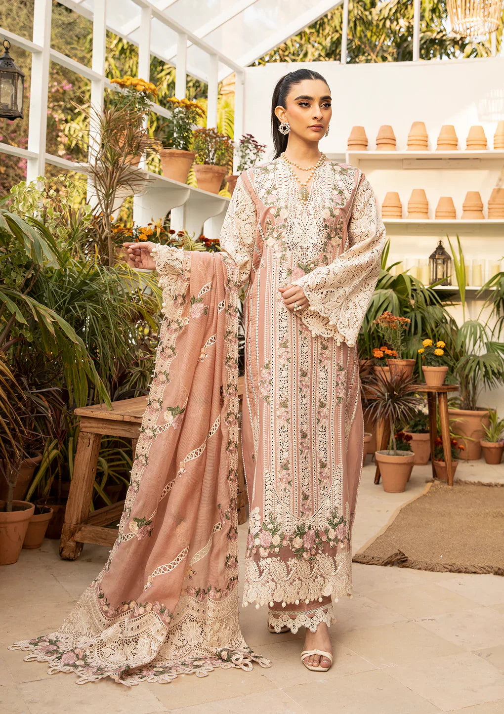 ELAF - 3PC Luxury Lawn Embroidered Suit - SNW-1100