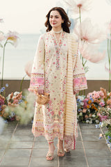 Qalamkaar - Unstitched 3PC Lawn Embroidered Suit - SNW-1136