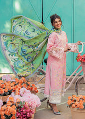 MUSHQ- Unstitched 3PC Luxury Lawn Embroidered Suit - SNW - 5110