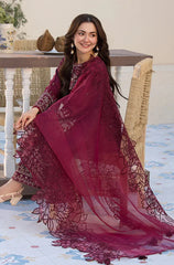 Allys- Unstitched  3PC Lawn Embroidered Shirt with Embroidered Organza Dupatta- SNW-1146