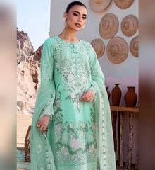 Akbar Aslam - 3PC Luxury Lawn Embroidered Suit - SNW-1112