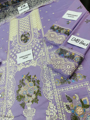 MAHNUR - 3PC Unstitched Luxury Dhanak Embroidered Suit - SNW-7160