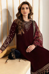 Jazmin- Unstitched 3PC Luxury Velvet Embroidered Suit - SNW-7171