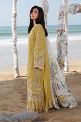 Qalamkar - Unstitched  3PC Luxury Lawn Embroidered Suit - SNW-1164