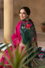 Saira Rizwan- Unstitched  3PC Luxury Lawn Embroidered Suit - SNW - 1140