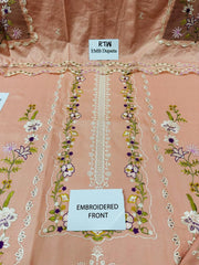 Aneelas - Unstitched 3PC Luxury Dhanak Embroidered Suit - SNW-7167
