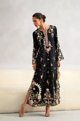 Ethnc Silk Black Kaftan Style 2PC Article - SNW-9101