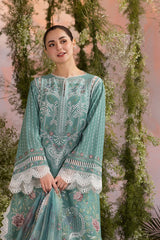 Sobia Nazir - Unstitched 3PC Lawn Embroidered Shirt with Chiffon Dupatta- SNW-1177