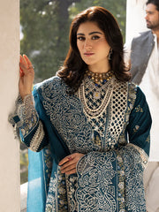 MAHNUR - Unstitched 3PC Lawn Embroidered Suit - SNW-1103