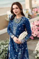 QALAMKAR - Unstitched 3PC Lawn Embroidered Suit - SNW-1125