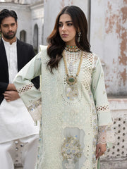 MAHNUR - 3PC Lawn Embroidered Suit - SNW-1123