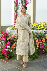 Akbar Aslam - Unstitched  3PC Luxury Dhanak Embroidered Suit - SNW-7123