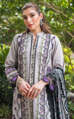 Asifa and Nabeel - Unstitched 3PC Luxury Lawn Embroidered Suit - SNW-5117