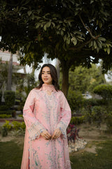 Aneelas - 3PC Luxury Lawn Embroidered Suit - SNW-1202
