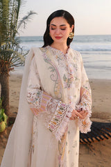 Qalamkar - Unstitched 3PC Luxury Lawn Embroidered Suit - SNW-1129