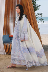 Qalamkar - Unstitched 3PC Luxury Lawn Embroidered Suit - SNW-1128