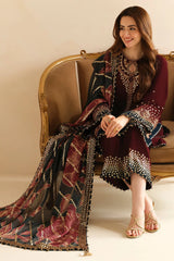 Jazmin- Unstitched 3PC Luxury Velvet Embroidered Suit - SNW-7149