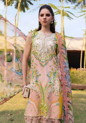 MARIA.B.- 3PC PRINTED SHIRT WITH PATCHES AND CHIFFON DUPATA AND TROUSER - SNW-4105