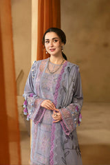 Saira Rizwan- Unstitched 3PC Luxury Lawn Embroidered Suit - SNW - 5120